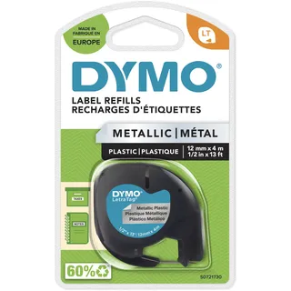 Dymo Letratag Band Metall silber 12 mm x 4 m
