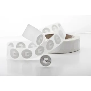 NFC Tag Sticker-Aufkleber 30 mm, 924 Byte, kompatibel mit allen NFC-fähigen Smartphones, 20 Stück in weiß, optimal für Kontaktdaten/Geräte-/ Profilsteuerung (Wlan, Bluetooth, SMS)