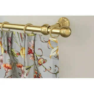 GARESA Gardinenstange GARESA "ANDREA", gold (mattmessingfarben), L:220cm Ø:20mm, Metall, Gardinenstangen, Vorhanggarnitur, verlängerbar, Endknopf Kugel kurz, mit Ringen
