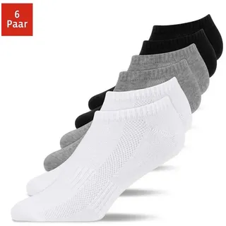 SNOCKS Sneakersocken 6-Paar grau/schwarz/weiß 43-46