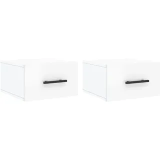 vidaXL Nachtschrank 2 Stk. 35 x 35 x 20 cm Hochglanz-Weiß