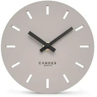 Cander Berlin MNU 2515 P Tischuhr lautlos ohne Ticken 15 cm analog batteriebetrieben warmgrau modern MDF
