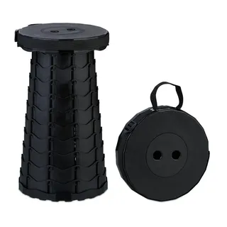 Relaxdays Campinghocker Teleskophocker Schwarz