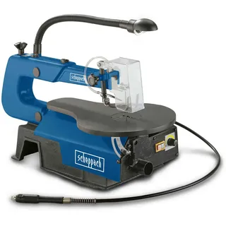 Scheppach Dekupiersäge Deco Flex mit flexibler Welle (125 W, Schnitthöhe 50mm, Schnitttiefe 405mm, Staubabsaugung) – Modellbau-Laubsäge Metall mit Schnellspanner und Arbeitsleuchte
