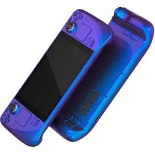 eXtremeRate Ersatz Front/Rückplatte&Tasten Set für Steam Deck, DIY-Full Case Gehäuse/Trigger D-Pad ABXY Trackpad Back Buttons Zubehör für Steam Deck LCD Console(Lila Blau)–KEIN Konsole