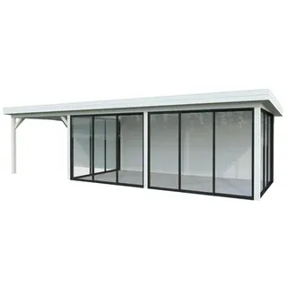 Palmako Carport/Pavillon Connect Lenna 24,9 m2 Set 418 Slide weiß lackiert