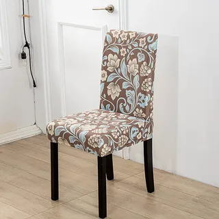 Stuhlhussen Blau Beige Braun Stuhlhussen Schwingstühle Stretch Weiche Elasthan Stuhlhussen 4er Set Waschbar Stuhlbezug Abnehmbare Hussen für Stühle Langlebig Universal Stuhlhusse