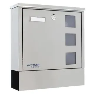 Rottner Tresor Lago inox Silber inkl. Zeitungsfach