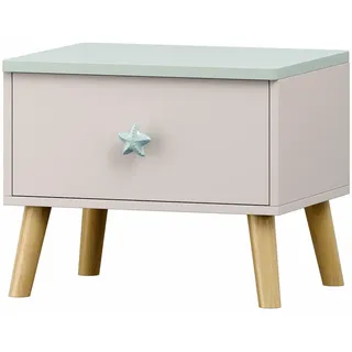 [en.casa] Nachtschrank Sandnes 31 x 38 x 30 cm Weiß/Mintgrün