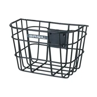 Basil Fahrradkorb Basil Bremen Alu Fahrradkorb vorne schwarz  inkl. Lenkerhalter, Alumi