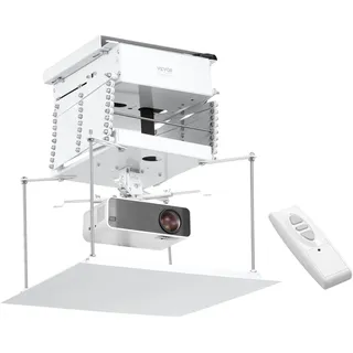 Vevor Motorisierter Projektorlift elektrischer Projektorlift höhenverstellbar 1,5 m, versteckte Projektor-Deckenhalterung mit Fernbedienung und Kabelsteuerung, ideal für Kino Zuhause Büro Bühne Studio