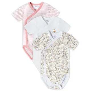 stellou & friends Wickelbody-Set kurzarm Blumen in rosa - Gr.: 62/68
