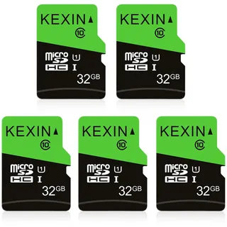 KEXIN Micro SD Karte 32GB Micro SD 5 Stück SD Karte mit Adapter, C10 U1 Speicherkarte Micro SD