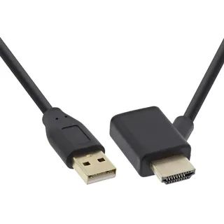 InLine HDMI Adapter Stecker/Buchse mit USB-Power Einspeisung 0,5 m