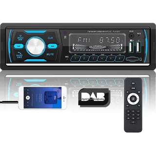 Hikity DAB+ Autoradio mit Bluetooth 1 DIN Digital Media Player Autoradio (Digitalradio (DAB), 50 W, Digital, Fernsteuerung) schwarz