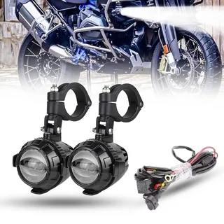 bamotoop Zusatzscheinwerfer Motorrad LED Scheinwerfer 6000LM 6000K Nebelscheinwerfer Motorrad LED mit E-Prüfzeichen für BMW F800,Universal-Hilfslampe für motorrad