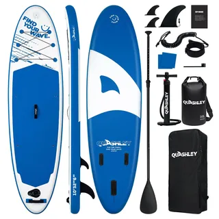 Swayit Aufblasbares SUP Board Set Stand up Paddling Board Aufblasbare SUP Board mit Premium SUP-Zubehör(Shark-Blue)
