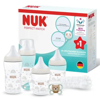 NUK Perfect Match Mehrfarbig, Kunststoff, 8-teilig, 33.6x25.5x7.4 cm, Anti-Kolik, Füttern, Flaschenzubehör | Sauger,