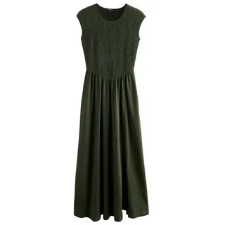 Next Midikleid Jersey-Midikleid mit gesmoktem Rumpf, Kurzgröße (1-tlg) grün 24 (GB: 20 Petite)