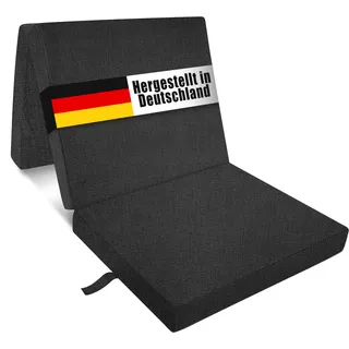 Bout3 Klappmatratze, Gästematratze, 3-Teilige Schaumstoff Faltmatratze, Klappbar Sitzblock, Faltbare Reisebett Matratze, Waschbar Bezug (Anthracite L190xW60xH7cm, Mittel Fest, 7.0, 7, Zentimeter)