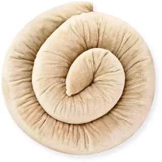 Bebeloo Bettschlange Bettrolle Bettkissen Seitenschläferkissen Stillkissen Kuschelkissen Bettumrandung Zugluftstopper(Beige, 250 cm)