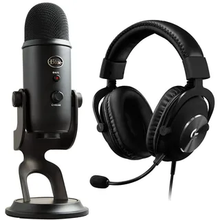 Logitech G PRO X (2. Generation) Gaming-Headset (mit Blue VO! CE, DTS Headphone: X 7.1 und PRO-G 50-mm-Lautsprechern, Blue Microphones Yeti USB-Mikrofon-Blackout - schwarz