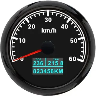 ELING 85 mm 3 in 1 GPS-Tachometer 0–60 km/h mit COG TRIP ODO mit 7 Farben Hintergrundbeleuchtung 12 V 24 Volt für Traktoren ATV UTV