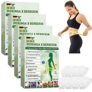 28 Stück Abnehmpflaster Moringa 10-in-1 Nano Mikronadel Patch,Moringa Kosmetisches Pflaster für Körperpflege, Bauch Weg, Bein Straffen, Mikronadelpflaster,Vorteilspack