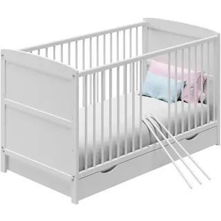 Kids Collective Home Collective Babybett Weiß, Holz, 70x140 cm, Babymöbel, Babybetten, Gitterbett,