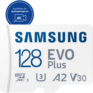 Samsung EVO Plus (2024) 128 GB microSDXC Speicherkarte (160 MB/s, Class 10, U3)