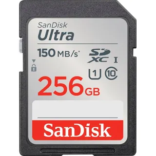 SanDisk Ultra 256GB (Class 10/UHS-I/150MB/s) SDXC-Karte 256 GB SDXC Speicherkarte (2022) bis 150 MB/s, C10, U1