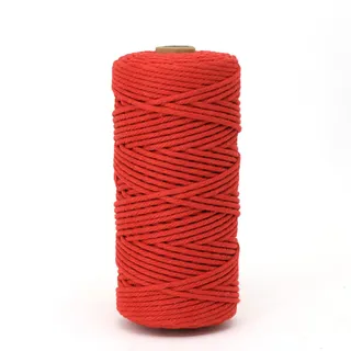 BICI Makramee Garn 3mm | Premium Makramee Garn| Garn Makramee 100m/200m | Baumwollkordel | Premium Makramee Garn Für DIY Handwerk Stricken (Groß Rot,100M)