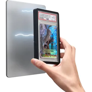 Mage Tech Graded Card Guard Case für PSA-Slab Protector – magnetisch an Stahl, integrierter Aufsteller, magnetische Wandmontage, stapelbares Design, TPU & PC – einseitig (Coral Black)