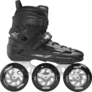 ROCES Unisex – Erwachsene EGO 3X110 TIF Inline-Skates, Black-Silver, 43