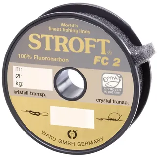 Stroft Angelschnur Schnur STROFT FC2 Fluorocarbon 100m, 100 m Länge, 0.25 mm Fadendurchmesser, (1-St), 5.3kg Tragkraft weiß Ø Faden: 0.25 mm
