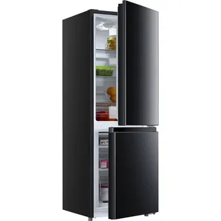 Hanseatic HKGK14349B Kühl-Gefrierkombination (175 l, 1430 mm hoch, Schwarz/Edelstahl) 
