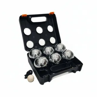 Relaxdays Boule Kugeln im Set Orange,Schwarz,Silber