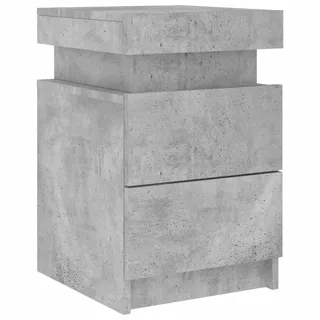 vidaXL Nachttisch mit LED-Leuchten Betongrau 35x39x55 cm