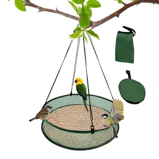 Vogelfutter Auffangschale Mit Loch, Vogelfutterstation Mit Auffangschale, Hochfester Platzsparender Vogelfutterring Für Außenbereich