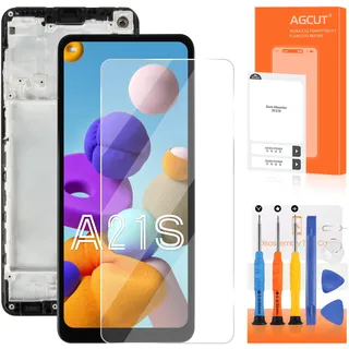 AGCUT Display LCD für Samsung A21s Bildschirmersatz für Samsung Galaxy A21s A217 SM-A217F SM-A217M 6,5" LCD Bildschirm mit Rhamen Touchscreen Digitizer Assembly mit Werkzeugen, Nicht für A21