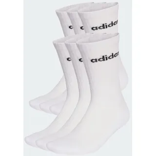 adidas Linear Crew Socken im 6er-Pack, - white/black 31-33