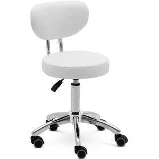 Physa Rollhocker mit Rückenlehne 46 - 60 cm 150 kg weiß