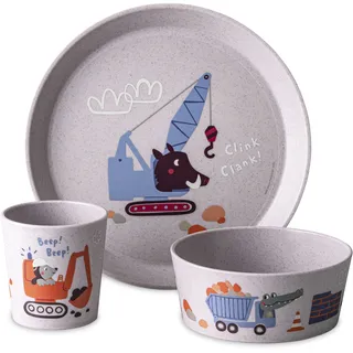 Koziol Kindergeschirr Trucks + organic grey