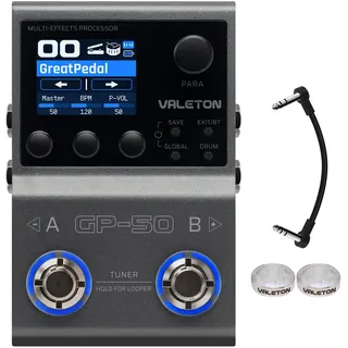 VALETON Multieffekt-Prozessor & NAM/IR Loader mit 100+ HD Effekten, 9 Module gleichzeitig, BT-App, 100 Patch-Slots für Gitarre & Bass GP-50
