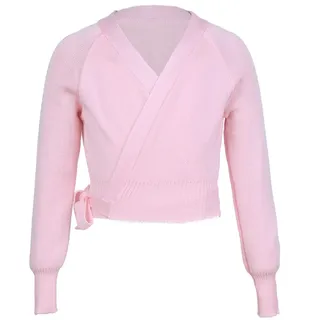 OZLCUA Ballett-Tanz Wrap Tops Mädchen Ballett Gymnastik Trikot Jacke Langarm Tanz Pullover Top Warme Mantel Kinder Tanz Kleidung Jacke Wrap Ballett Ballett Wickeljacke(140)