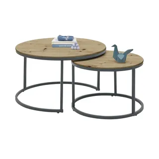 Sofa.de Couchtisch Schönwölkau Braun 2er Set rund