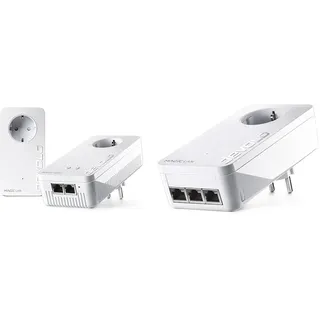 devolo Magic 2 WiFi 6 Starter Kit, WLAN Powerline Adapter -bis zu 2.400 Mbit/s & LAN Powerline Adapter, Magic 2 LAN Triple Erweiterungsadapter