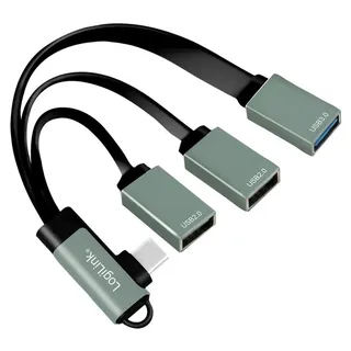Logilink UA0361 USB-Hub 3 Port USB-A USB 3.1 Gen1 5 GBit/s mit USB-C® Stecker Silber UA0361