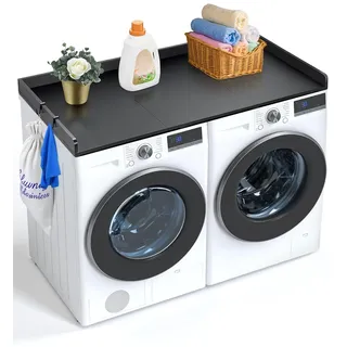 Vevor Arbeitsplatte für Waschmaschine und Trockner, 1370 x 700 x 69 mm, Schwarz