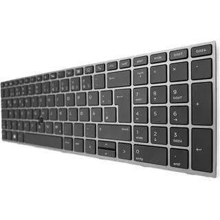 DEUTSCHE - Tastatur Schwarz , Grau Rahmen mit Trackpoint kompatibel für HP ZBook 15 G6 6TR54EA - Schwarz